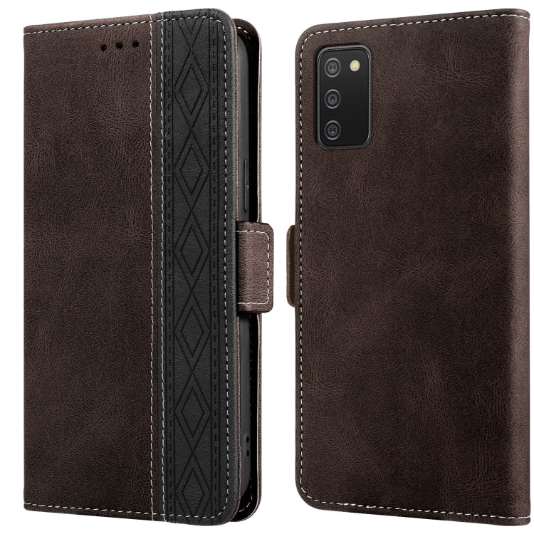 Custodia per telefono in pelle RFID magnetica laterale con cuciture, For Samsung Galaxy A02, For Samsung Galaxy A02s, For Samsung Galaxy A03s 166mm, For Samsung Galaxy A12 5G, For Samsung Galaxy A13 4G, For Samsung Galaxy A13 5G