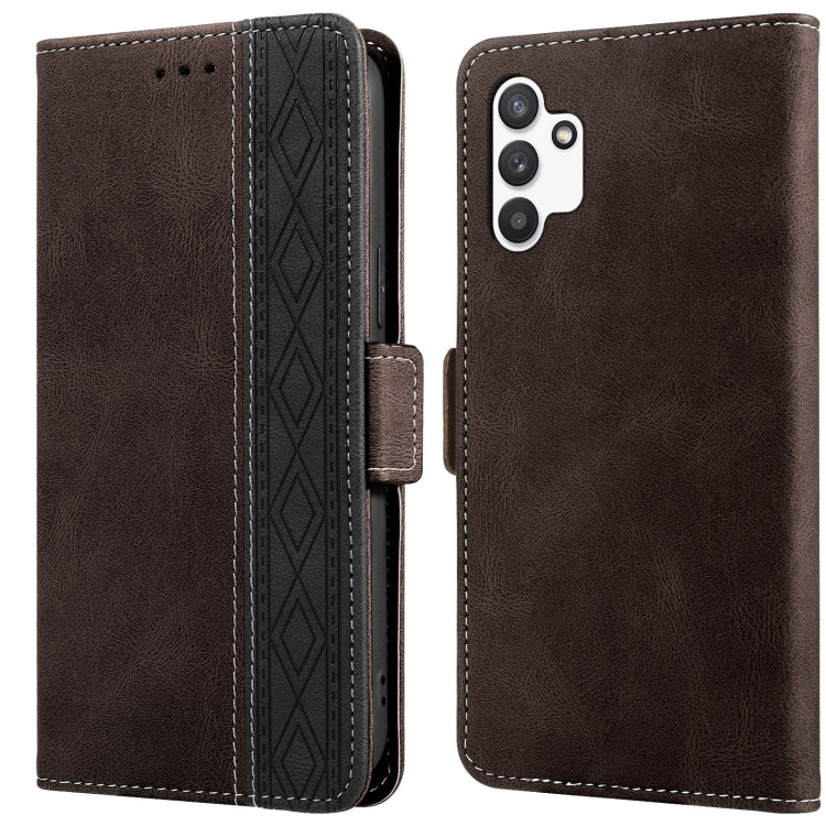 Custodia per telefono in pelle RFID magnetica laterale con cuciture, For Samsung Galaxy A02, For Samsung Galaxy A02s, For Samsung Galaxy A03s 166mm, For Samsung Galaxy A12 5G, For Samsung Galaxy A13 4G, For Samsung Galaxy A13 5G
