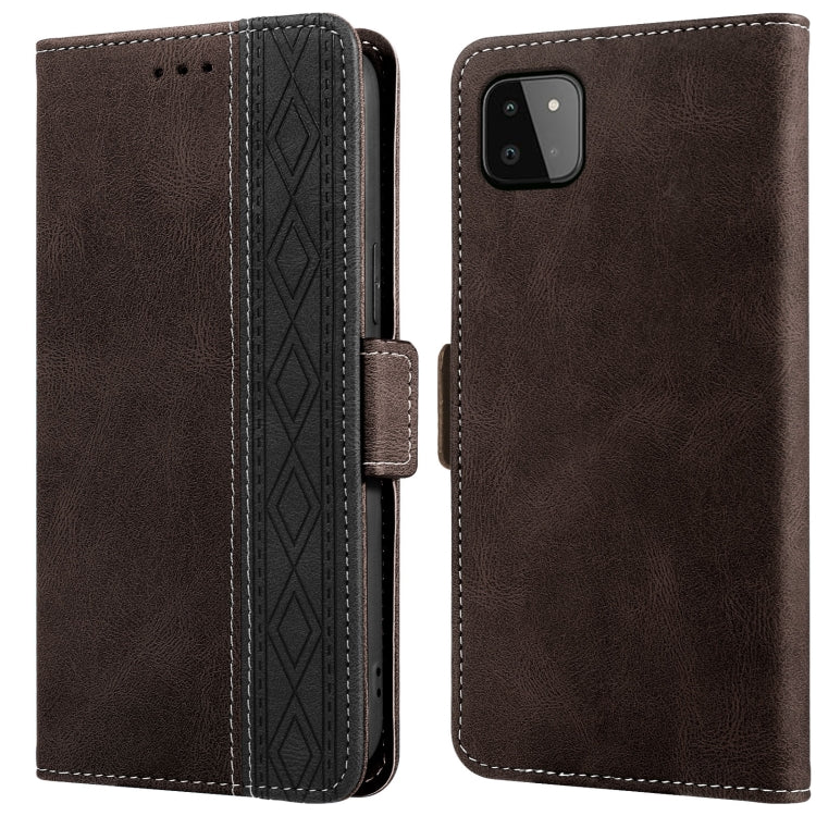 Custodia per telefono in pelle RFID magnetica laterale con cuciture, For Samsung Galaxy A22 5G, For Samsung Galaxy A22 JP Version, For Samsung Galaxy A32 4G, For Samsung Galaxy A32 5G, For Samsung Galaxy A33 5G, For Samsung Galaxy A52 4G / 5G