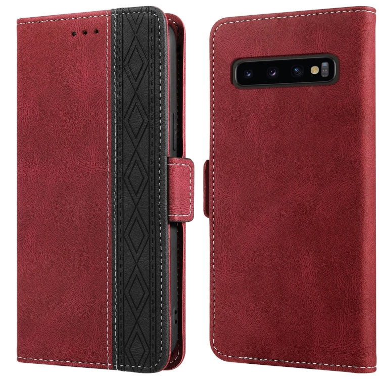 Custodia per telefono in pelle RFID magnetica laterale con cuciture, For Samsung Galaxy A53 5G, For Samsung Galaxy A72 4G / 5G, For Samsung Galaxy A73 5G, For Samsung Galaxy S10, For Samsung Galaxy S10+, For Samsung Galaxy S20