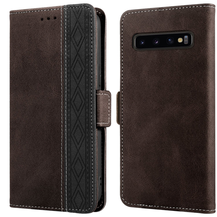 Custodia per telefono in pelle RFID magnetica laterale con cuciture, For Samsung Galaxy A53 5G, For Samsung Galaxy A72 4G / 5G, For Samsung Galaxy A73 5G, For Samsung Galaxy S10, For Samsung Galaxy S10+, For Samsung Galaxy S20