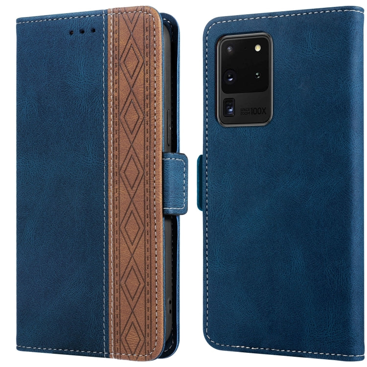 Custodia per telefono in pelle RFID magnetica laterale con cuciture, For Samsung Galaxy S20 FE 5G, For Samsung Galaxy S20+, For Samsung Galaxy S20 Ultra, For Samsung Galaxy S21 5G, For Samsung Galaxy S21 FE 5G, For Samsung Galaxy S21+ 5G