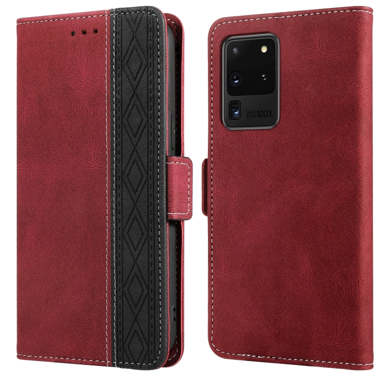 Custodia per telefono in pelle RFID magnetica laterale con cuciture, For Samsung Galaxy S20 FE 5G, For Samsung Galaxy S20+, For Samsung Galaxy S20 Ultra, For Samsung Galaxy S21 5G, For Samsung Galaxy S21 FE 5G, For Samsung Galaxy S21+ 5G
