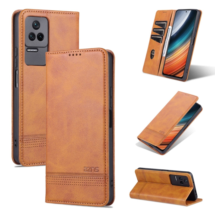 Custodia per telefono in pelle con texture di vitello magnetica AZNS, For Xiaomi Redmi K40S, For Xiaomi Redmi K50 / K50 Pro, For Samsung Galaxy A23 5G