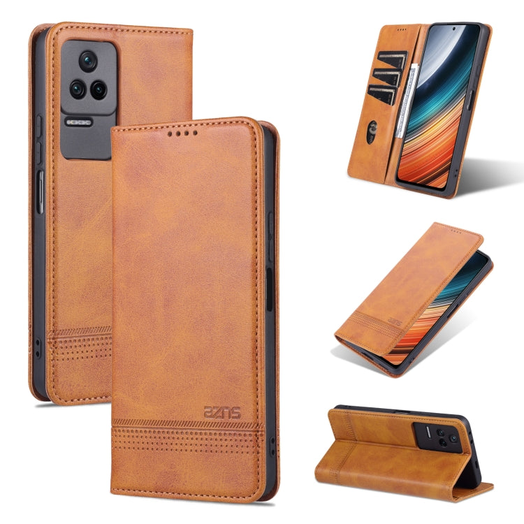 Custodia per telefono in pelle con texture di vitello magnetica AZNS, For Xiaomi Redmi K40S, For Xiaomi Redmi K50 / K50 Pro, For Samsung Galaxy A23 5G