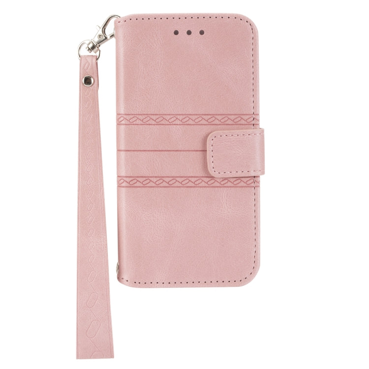 Custodia in pelle per telefono a conchiglia orizzontale con fibbia magnetica a righe in rilievo, For Fujitsu Arrows F-52B, For OPPO A96 5G, For OPPO Reno7 5G, For OPPO Reno7 SE 5G