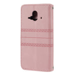 Custodia in pelle per telefono a conchiglia orizzontale con fibbia magnetica a righe in rilievo, For Fujitsu Arrows F-52B, For OPPO A96 5G, For OPPO Reno7 5G, For OPPO Reno7 SE 5G