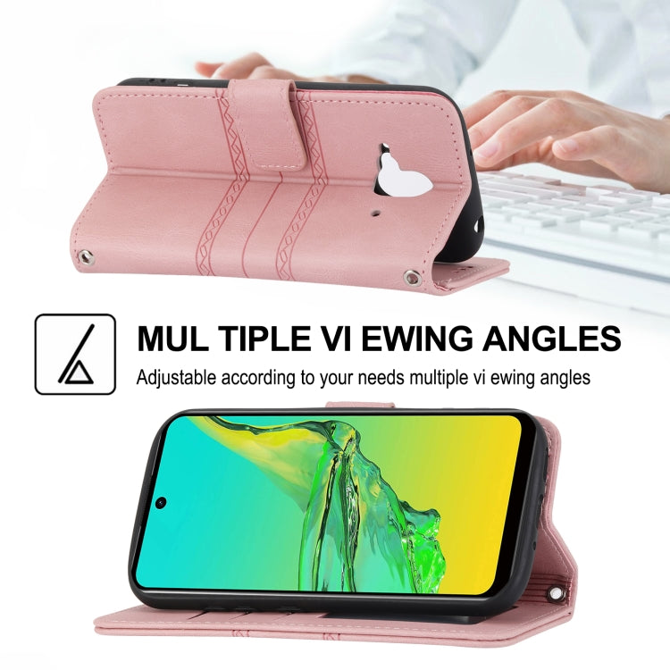 Custodia in pelle per telefono a conchiglia orizzontale con fibbia magnetica a righe in rilievo, For Fujitsu Arrows F-52B, For OPPO A96 5G, For OPPO Reno7 5G, For OPPO Reno7 SE 5G