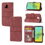 Custodia in pelle per telefono a conchiglia orizzontale con fibbia magnetica a righe in rilievo, For Fujitsu Arrows F-52B, For OPPO A96 5G, For OPPO Reno7 5G, For OPPO Reno7 SE 5G