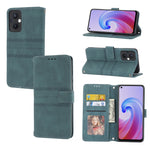 Custodia in pelle per telefono a conchiglia orizzontale con fibbia magnetica a righe in rilievo, For Fujitsu Arrows F-52B, For OPPO A96 5G, For OPPO Reno7 5G, For OPPO Reno7 SE 5G