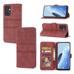 Custodia in pelle per telefono a conchiglia orizzontale con fibbia magnetica a righe in rilievo, For Fujitsu Arrows F-52B, For OPPO A96 5G, For OPPO Reno7 5G, For OPPO Reno7 SE 5G