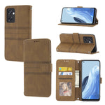 Custodia in pelle per telefono a conchiglia orizzontale con fibbia magnetica a righe in rilievo, For Fujitsu Arrows F-52B, For OPPO A96 5G, For OPPO Reno7 5G, For OPPO Reno7 SE 5G