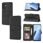 Custodia in pelle per telefono a conchiglia orizzontale con fibbia magnetica a righe in rilievo, For Fujitsu Arrows F-52B, For OPPO A96 5G, For OPPO Reno7 5G, For OPPO Reno7 SE 5G