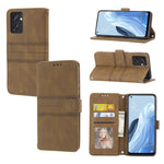 Custodia in pelle per telefono a conchiglia orizzontale con fibbia magnetica a righe in rilievo, For Fujitsu Arrows F-52B, For OPPO A96 5G, For OPPO Reno7 5G, For OPPO Reno7 SE 5G