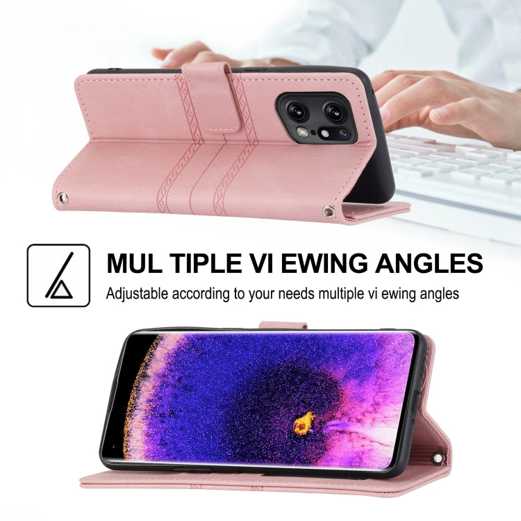Custodia in pelle per telefono a conchiglia orizzontale con fibbia magnetica a righe in rilievo, For OPPO Find X5, For OPPO Find X5 Pro, For OPPO Realme 9 Pro+, For OPPO Realme C35