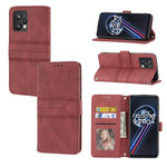 Custodia in pelle per telefono a conchiglia orizzontale con fibbia magnetica a righe in rilievo, For OPPO Find X5, For OPPO Find X5 Pro, For OPPO Realme 9 Pro+, For OPPO Realme C35