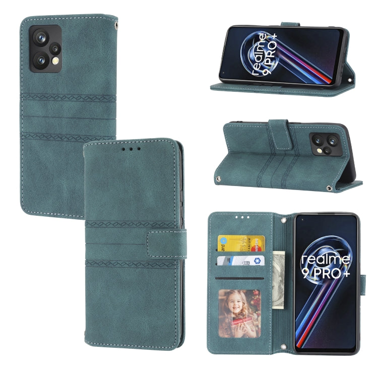 Custodia in pelle per telefono a conchiglia orizzontale con fibbia magnetica a righe in rilievo, For OPPO Find X5, For OPPO Find X5 Pro, For OPPO Realme 9 Pro+, For OPPO Realme C35