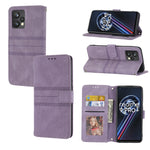 Custodia in pelle per telefono a conchiglia orizzontale con fibbia magnetica a righe in rilievo, For OPPO Find X5, For OPPO Find X5 Pro, For OPPO Realme 9 Pro+, For OPPO Realme C35
