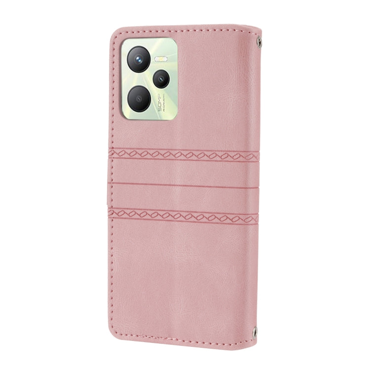 Custodia in pelle per telefono a conchiglia orizzontale con fibbia magnetica a righe in rilievo, For OPPO Realme 9 Pro, For Xiaomi Redmi K50 Gaming, For Xiaomi Redmi K50 Pro