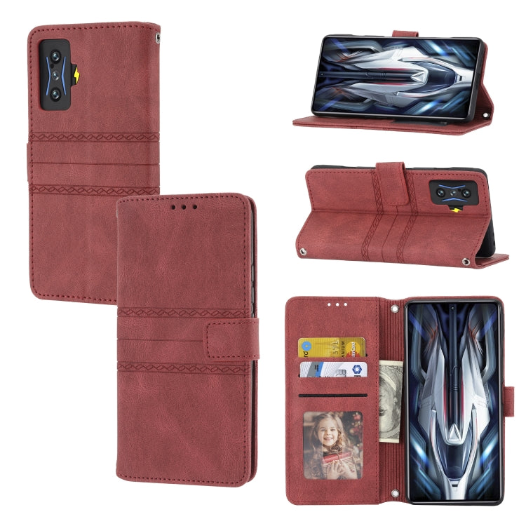 Custodia in pelle per telefono a conchiglia orizzontale con fibbia magnetica a righe in rilievo, For OPPO Realme 9 Pro, For Xiaomi Redmi K50 Gaming, For Xiaomi Redmi K50 Pro