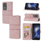 Custodia in pelle per telefono a conchiglia orizzontale con fibbia magnetica a righe in rilievo, For OPPO Realme 9 Pro, For Xiaomi Redmi K50 Gaming, For Xiaomi Redmi K50 Pro
