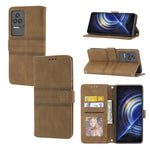 Custodia in pelle per telefono a conchiglia orizzontale con fibbia magnetica a righe in rilievo, For OPPO Realme 9 Pro, For Xiaomi Redmi K50 Gaming, For Xiaomi Redmi K50 Pro
