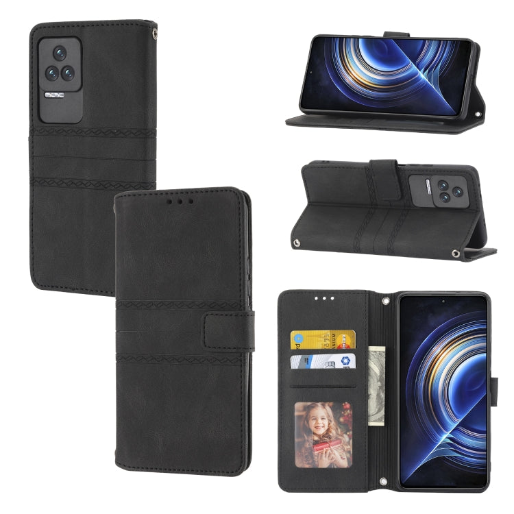 Custodia in pelle per telefono a conchiglia orizzontale con fibbia magnetica a righe in rilievo, For OPPO Realme 9 Pro, For Xiaomi Redmi K50 Gaming, For Xiaomi Redmi K50 Pro