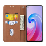 Custodia per telefono in pelle PU magnetica con cuciture a trama intrecciata, For OPPO A96 5G, For OPPO Realme C35, For OPPO Reno7 SE 5G, For OPPO Reno7 5G