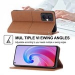 Custodia per telefono in pelle PU magnetica con cuciture a trama intrecciata, For OPPO A96 5G, For OPPO Realme C35, For OPPO Reno7 SE 5G, For OPPO Reno7 5G