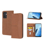 Custodia per telefono in pelle PU magnetica con cuciture a trama intrecciata, For OPPO A96 5G, For OPPO Realme C35, For OPPO Reno7 SE 5G, For OPPO Reno7 5G