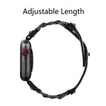 Cinturino stile maschile in vera pelle per Apple Watch Series, 7 41mm / 6&SE&5&4 40mm / 3&2&1 38mm, 7 45mm / 6&SE&5&4 44mm / 3&2&1 42mm