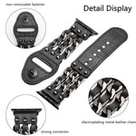 Cinturino stile maschile in vera pelle per Apple Watch Series, 7 41mm / 6&SE&5&4 40mm / 3&2&1 38mm, 7 45mm / 6&SE&5&4 44mm / 3&2&1 42mm