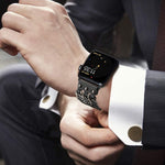 Cinturino stile maschile in vera pelle per Apple Watch Series, 7 41mm / 6&SE&5&4 40mm / 3&2&1 38mm, 7 45mm / 6&SE&5&4 44mm / 3&2&1 42mm