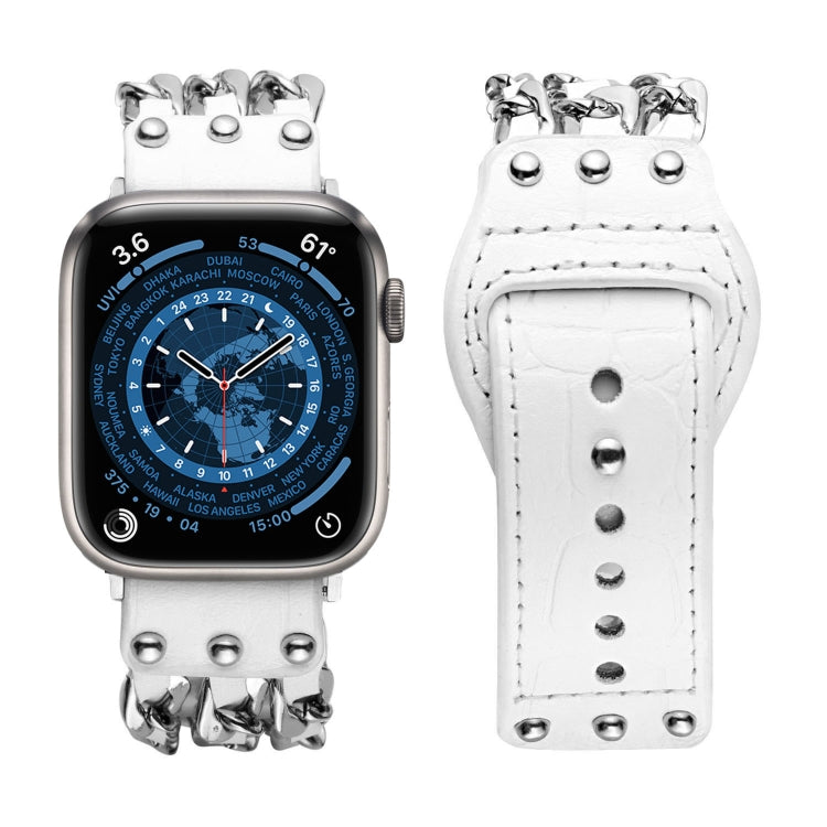 Cinturino stile maschile in vera pelle per Apple Watch Series, 7 41mm / 6&SE&5&4 40mm / 3&2&1 38mm, 7 45mm / 6&SE&5&4 44mm / 3&2&1 42mm