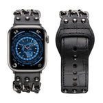 Cinturino stile maschile in vera pelle per Apple Watch Series, 7 41mm / 6&SE&5&4 40mm / 3&2&1 38mm, 7 45mm / 6&SE&5&4 44mm / 3&2&1 42mm