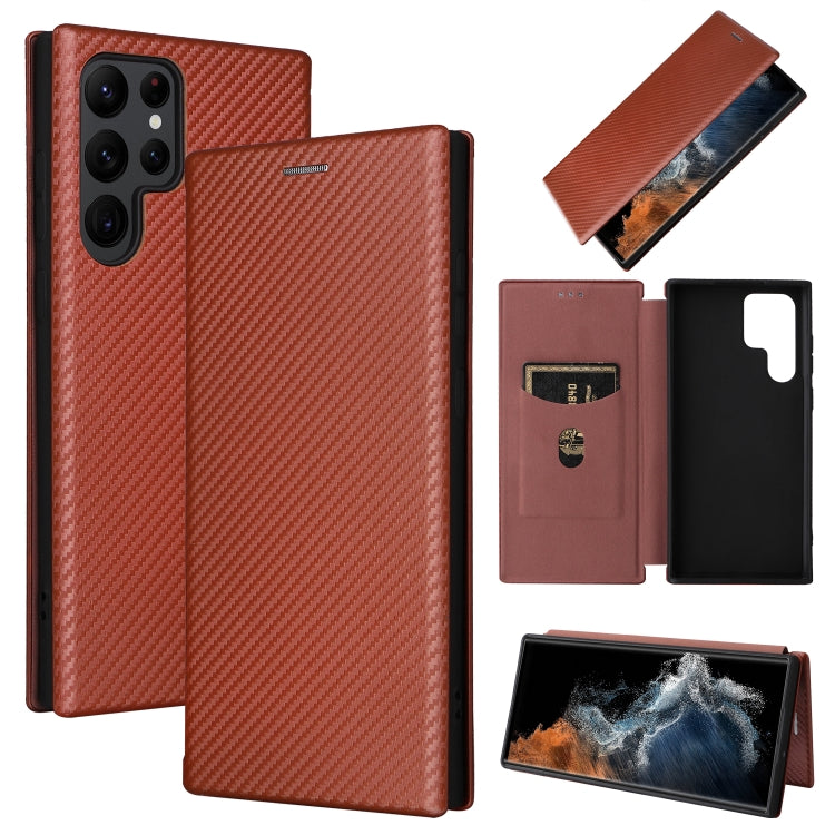 Custodia per telefono in pelle con vibrazione orizzontale magnetica in fibra di carbonio, For Samsung Galaxy S22 Ultra 5G, For OnePlus Nord CE 2 5G, For Xiaomi Poco X4 Pro 5G, For Motorola Moto G22