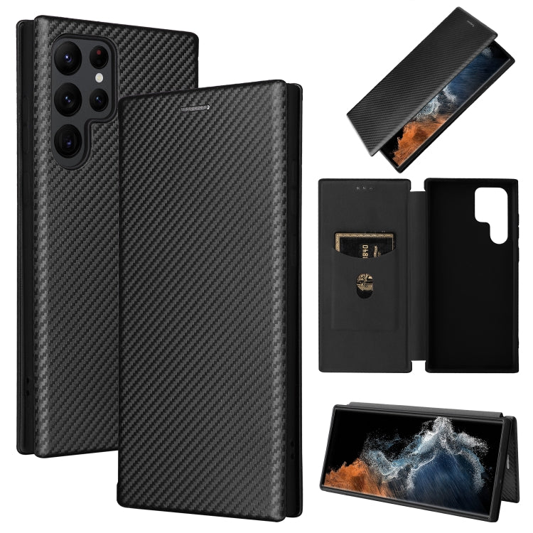 Custodia per telefono in pelle con vibrazione orizzontale magnetica in fibra di carbonio, For Samsung Galaxy S22 Ultra 5G, For OnePlus Nord CE 2 5G, For Xiaomi Poco X4 Pro 5G, For Motorola Moto G22