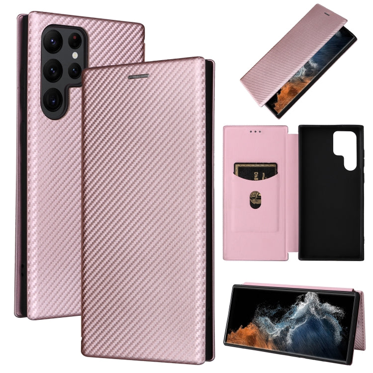 Custodia per telefono in pelle con vibrazione orizzontale magnetica in fibra di carbonio, For Samsung Galaxy S22 Ultra 5G, For OnePlus Nord CE 2 5G, For Xiaomi Poco X4 Pro 5G, For Motorola Moto G22