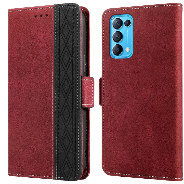 Custodia per telefono in pelle RFID magnetica laterale con cuciture, For OPPO Find X3 Lite 5G, For OPPO Reno6, For OPPO Reno6 5G, For OPPO Reno5 A, For OPPO Reno7 5G, For vivo Y17