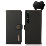 Custodia per telefono RFID KHAZNEH Custer in vera pelle, For vivo Y75 5G, For Sony Xperia 1 IV