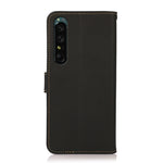 Custodia per telefono RFID KHAZNEH Custer in vera pelle, For vivo Y75 5G, For Sony Xperia 1 IV