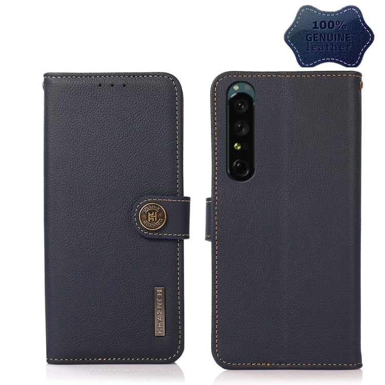 Custodia per telefono RFID KHAZNEH Custer in vera pelle, For vivo Y75 5G, For Sony Xperia 1 IV