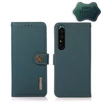 Custodia per telefono RFID KHAZNEH Custer in vera pelle, For vivo Y75 5G, For Sony Xperia 1 IV