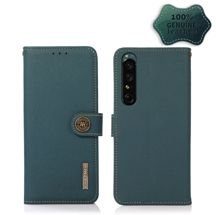 Custodia per telefono RFID KHAZNEH Custer in vera pelle, For vivo Y75 5G, For Sony Xperia 1 IV