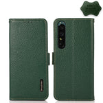 KHAZNEH Custodia per telefono RFID in vera pelle Litchi magnetica laterale, For vivo Y75 5G, For Sony Xperia 1 IV