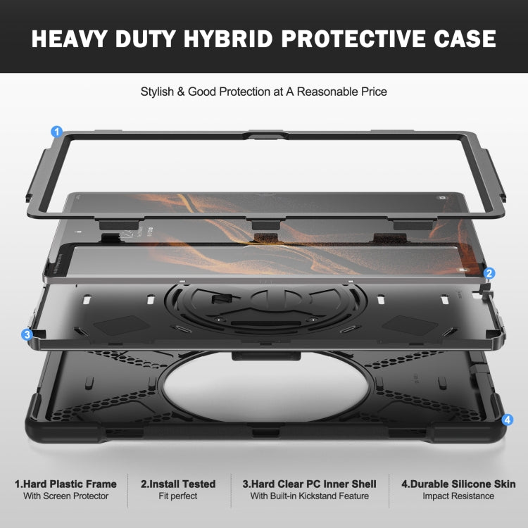 Silicone + custodia per tablet PC, For Samsung Galaxy Tab S8 Ultra