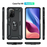 Custodia per telefono antiurto in TPU + PC con supporto girevole a 360 gradi, For Xiaomi Poco F3, For Xiaomi Redmi 10C, For Xiaomi Redmi Note 11 Pro