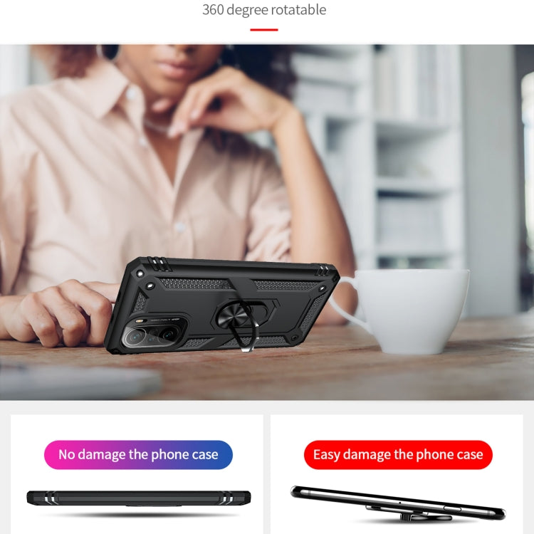 Custodia per telefono antiurto in TPU + PC con supporto girevole a 360 gradi, For Xiaomi Poco F3, For Xiaomi Redmi 10C, For Xiaomi Redmi Note 11 Pro