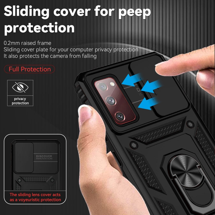 Custodia per telefono con supporto per camshield scorrevole, For Samsung Galaxy S20 FE, For Samsung Galaxy S21 5G, For Samsung Galaxy S21 FE 5G