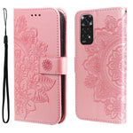 Custodia in pelle Flip orizzontale con motivo a fiori a 7 petali, For Xiaomi Redmi Note 11 4G(Global), For Xiaomi Redmi Note 11 Pro 4G, For OPPO Realme 9i / A36 4G / A76 4G(Global), For OPPO Realme 9 Pro+